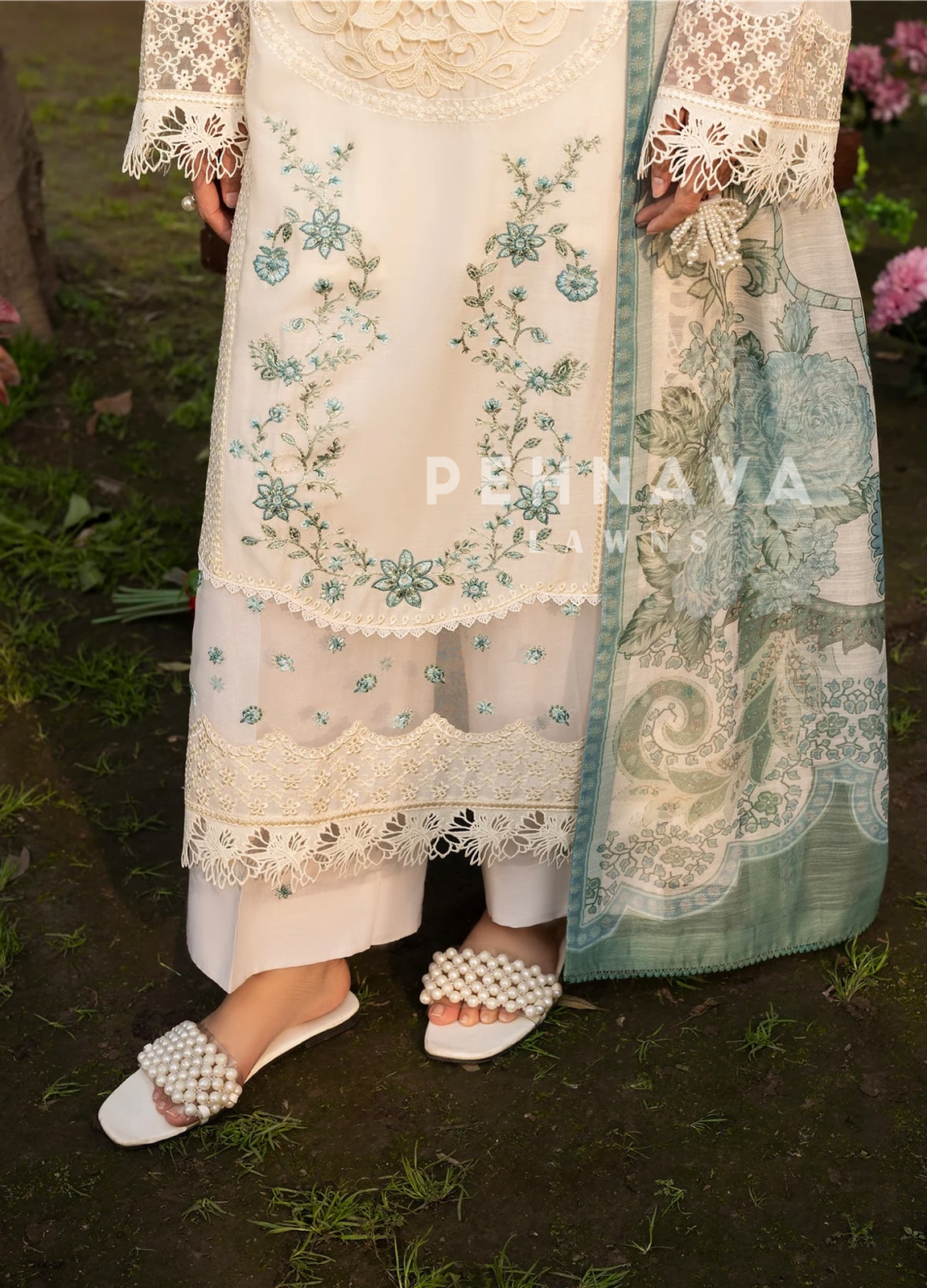 Zarqun Premium Cotton Embroidered Ensemble