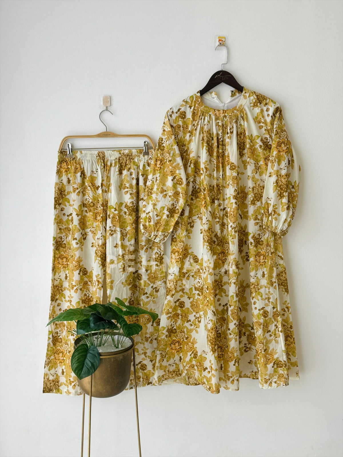 Yellow Floral Co-ord Set - Pehnava Lawns