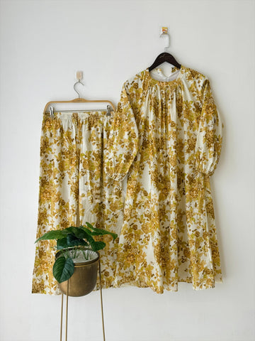 Yellow Floral Co-ord Set - Pehnava Lawns