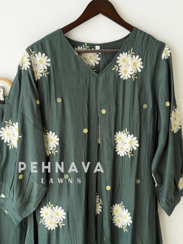 Floral Embroidered Imported Suit-2303