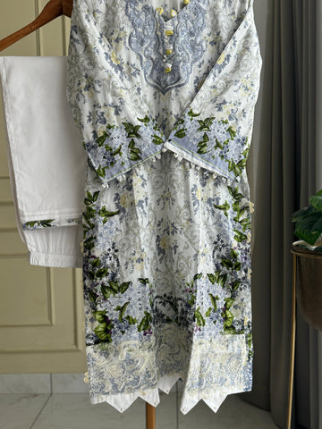 Pastel Floral Kurti Ensemble-1330