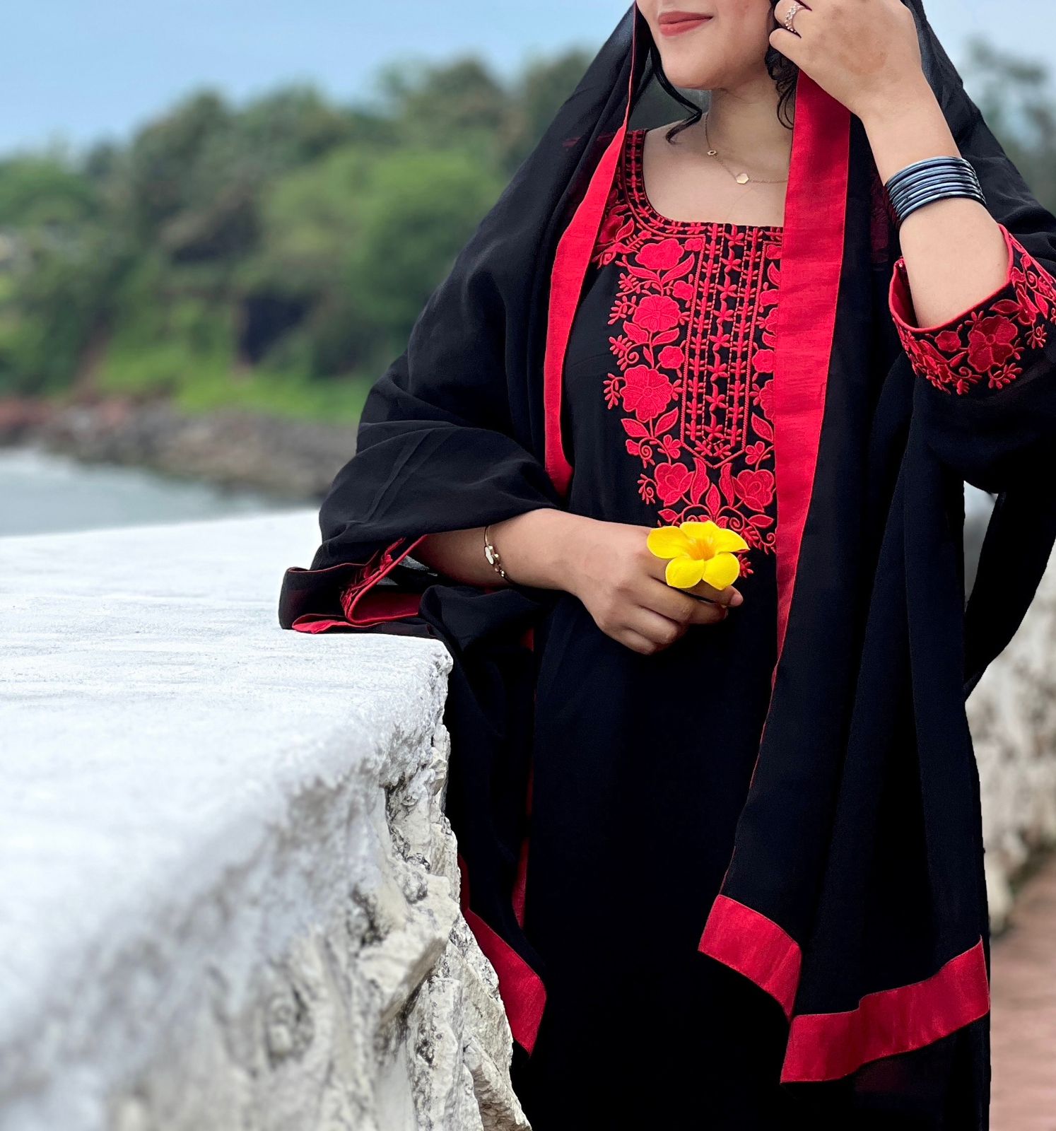 Georgette Black Party wear Dress