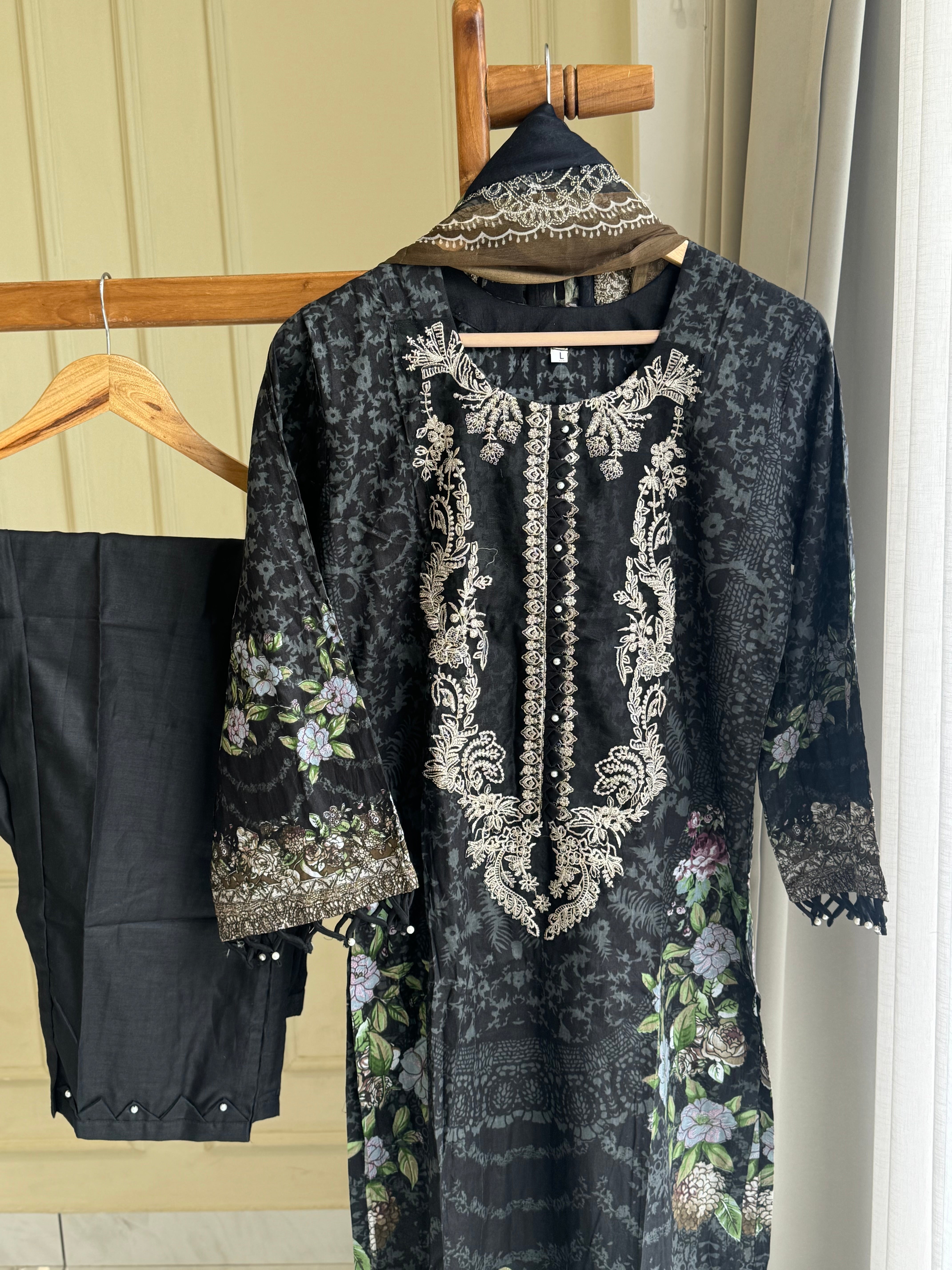 Cotton Casuals with Embroidered Dupatta-001