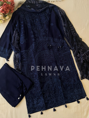 Semi-stitched Embroidered Rayon Suit 1454 - Pehnava Lawns