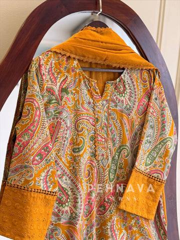 Paisley Printed Cotton Suit