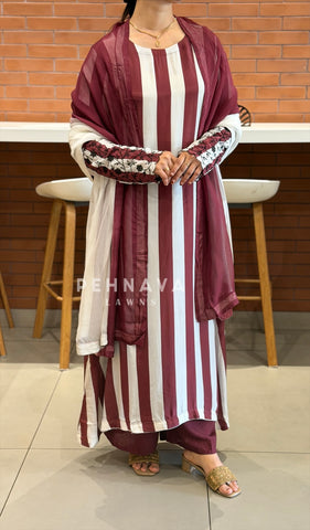 Embroidered Crepe Suit Set