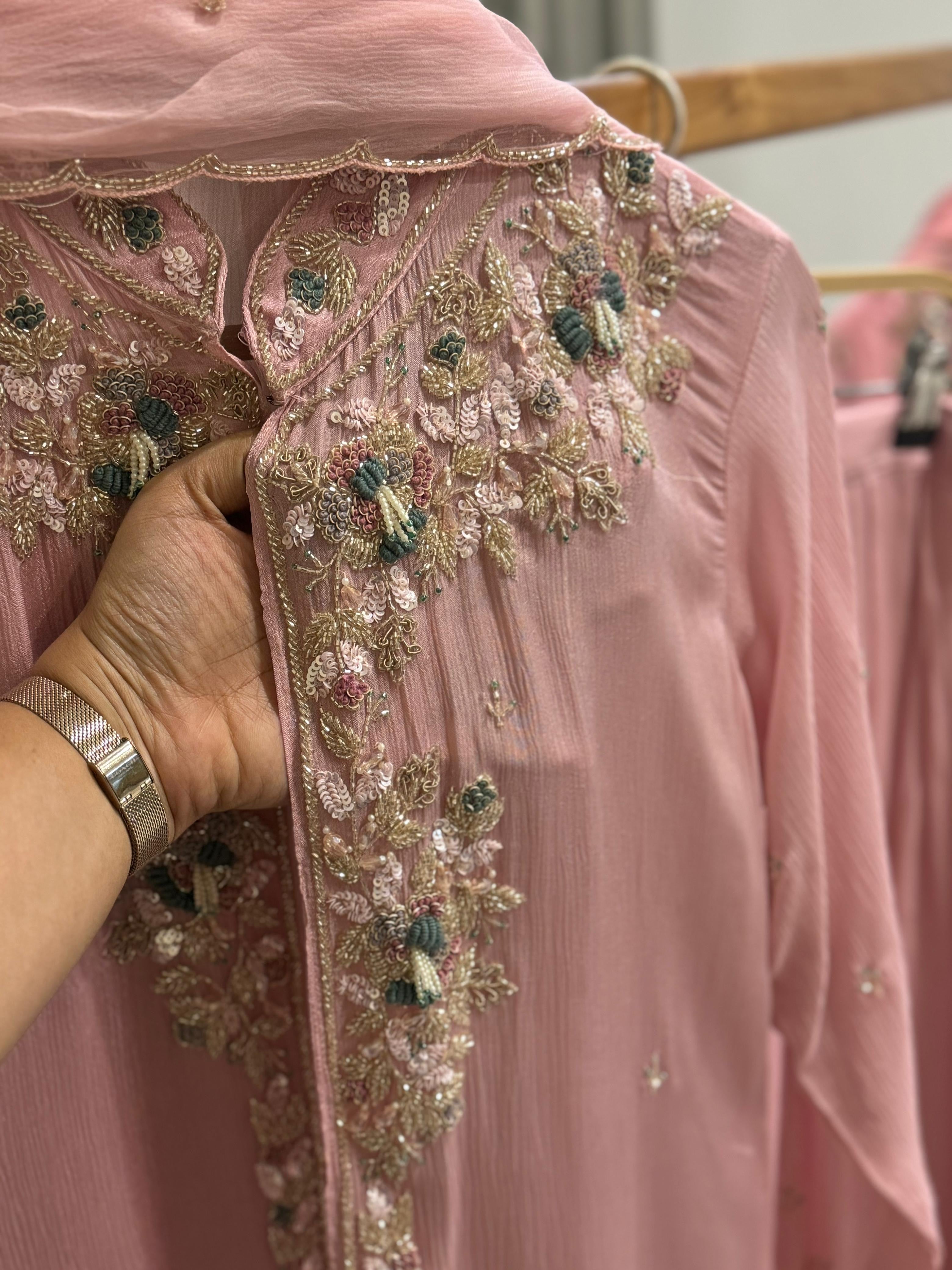 Premium Floral Handworked Jacket Dress