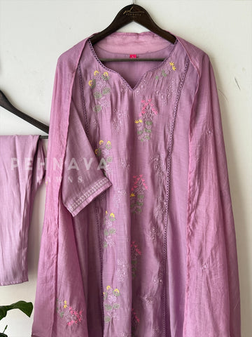 Floral Chanderi Ethnic Suit-3526 - Pehnava Lawns