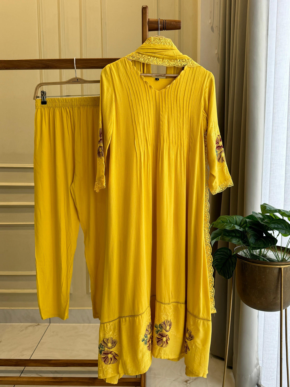 Rayon Anarkali Pleated Suit