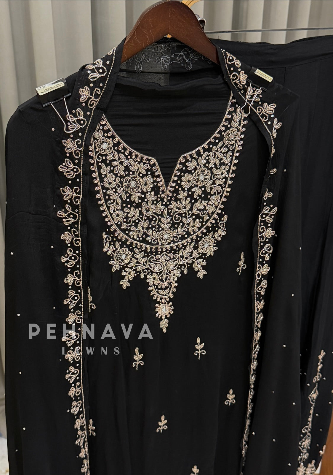 Premium Chinnon Handworked Semi Stitched Suit