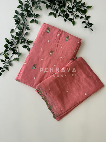 Chanderi Embroidered Suit-12713