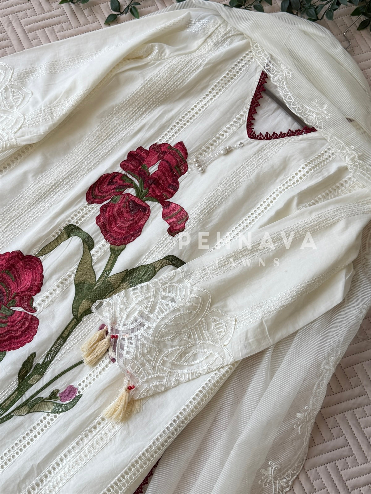 Floral Embroidered Three Piece Set-4565/62