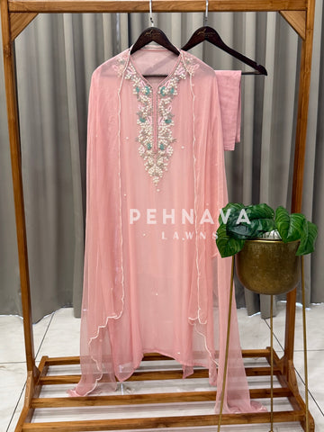 Premium Chiffon Handwork Semi-Stitched Suit