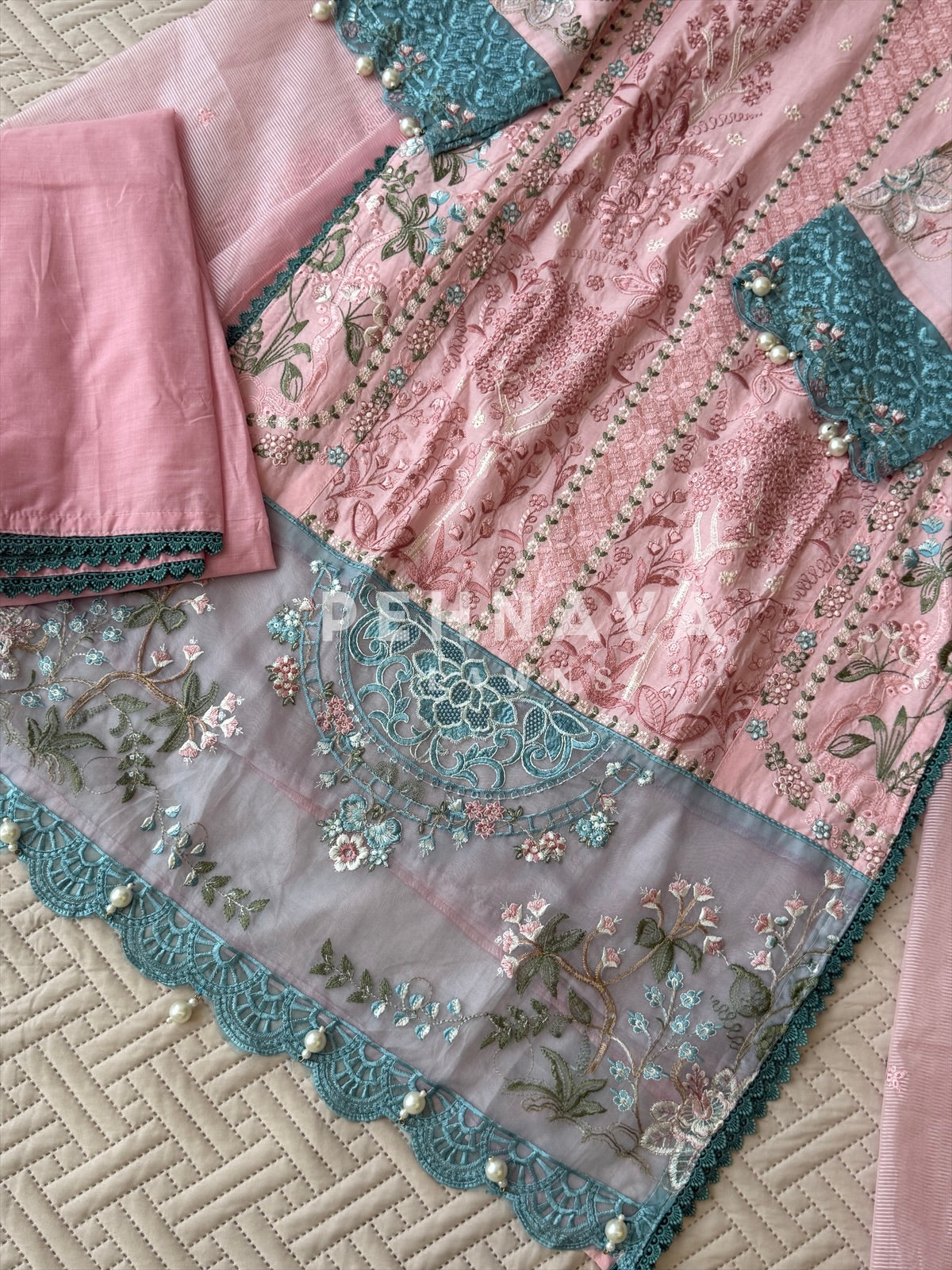 Floral Embroidered Three Piece Set 4561/64