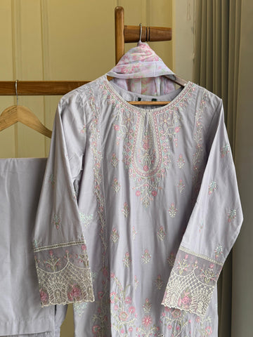 Binsaeed Pakistani Embroidered lawn Suit-0863