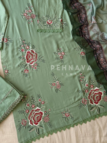 Rayon Suit with Cotton Dupatta-1536 D