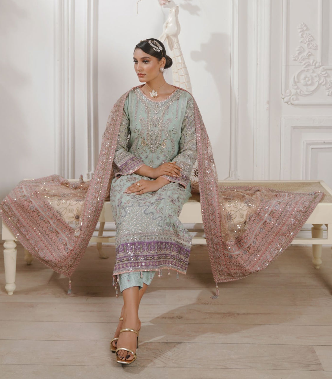 GLAMOURA BY NOOR'S SEMI-STITCHED 3PC | D-05