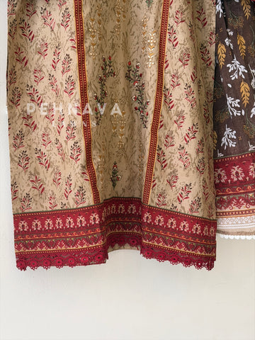 Signature Embroidered Lawn Unstitched Suit-3579