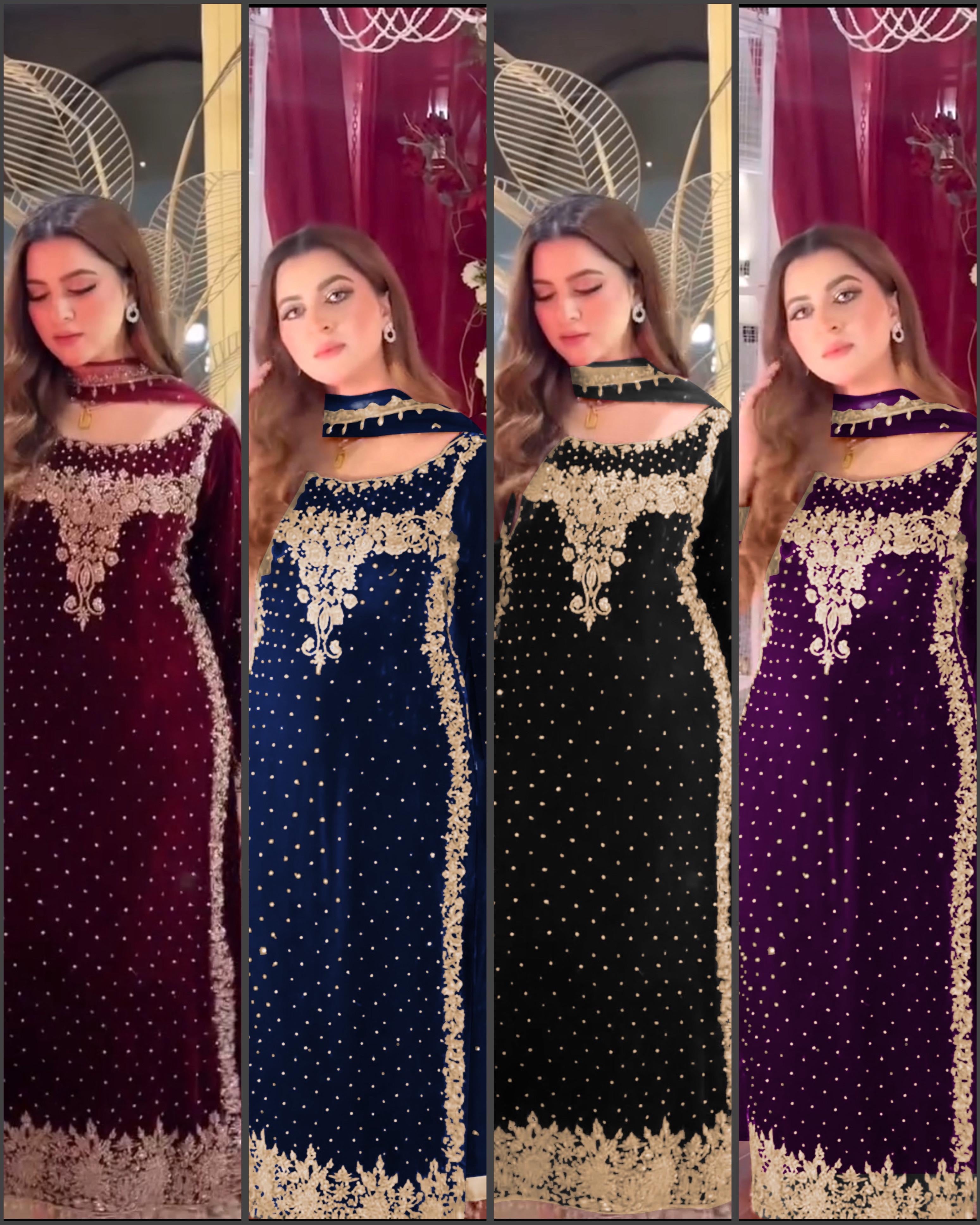 Viscous Velvet Designer Suit-2864