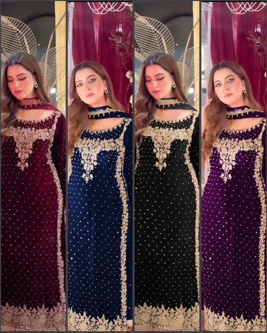 Viscous Velvet Designer Suit-2864