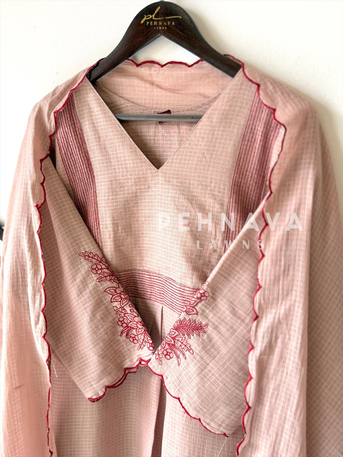 Cotacheck Embroidered Suit 13081