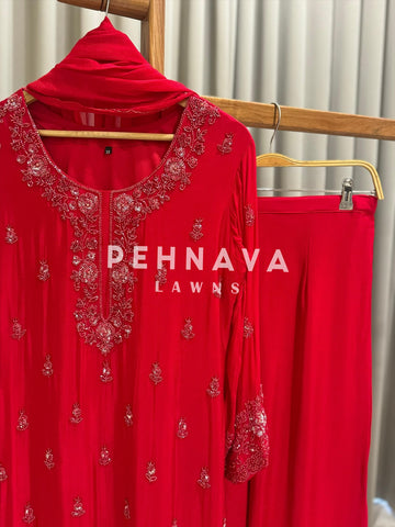 Festive Ready Handworked Sharara Suit - Pehnava Lawns