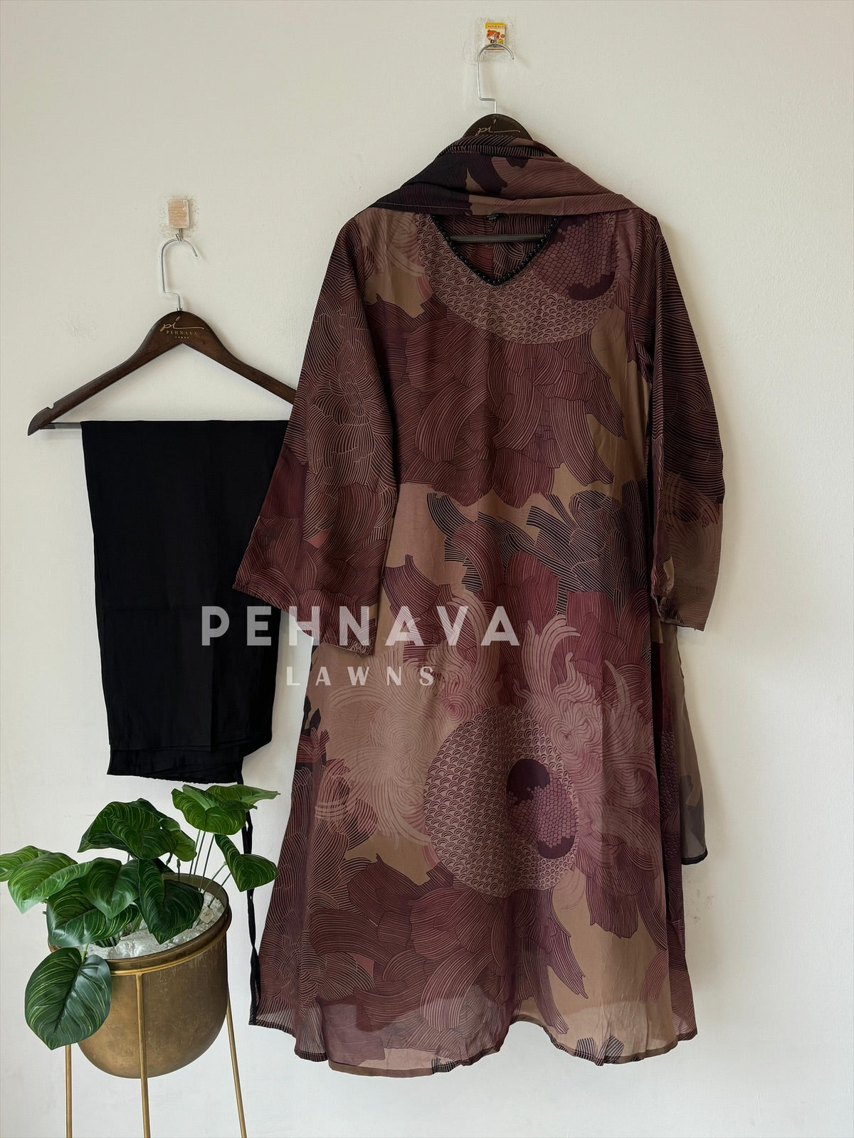 Printed Organza Ensemble Suit-4201