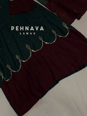 Scalloped Anarkali Set-(25-30 Days For Dispatching)