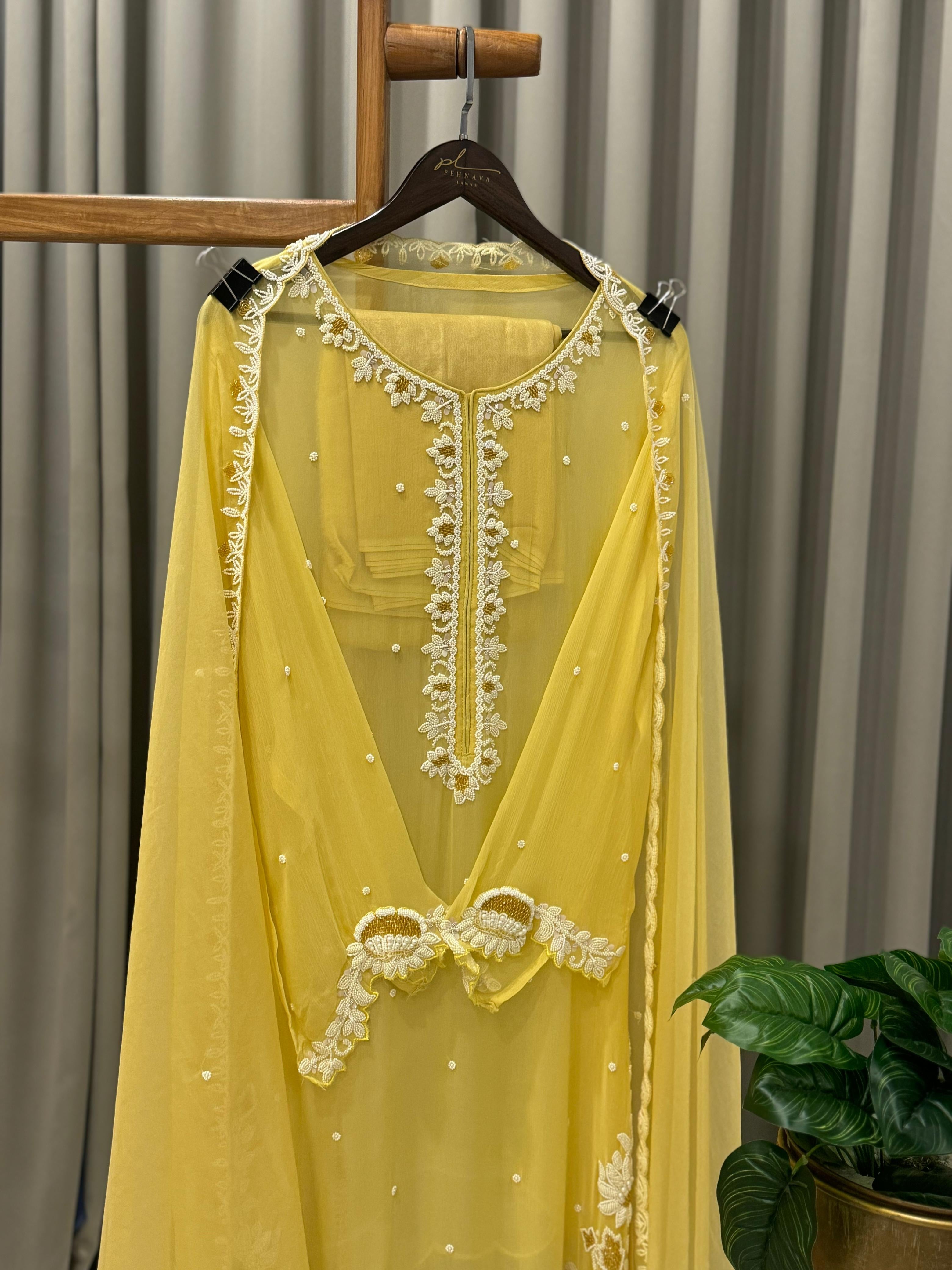Premium Handworked Semi-Stitched Pakistani Suit - Pehnava Lawns