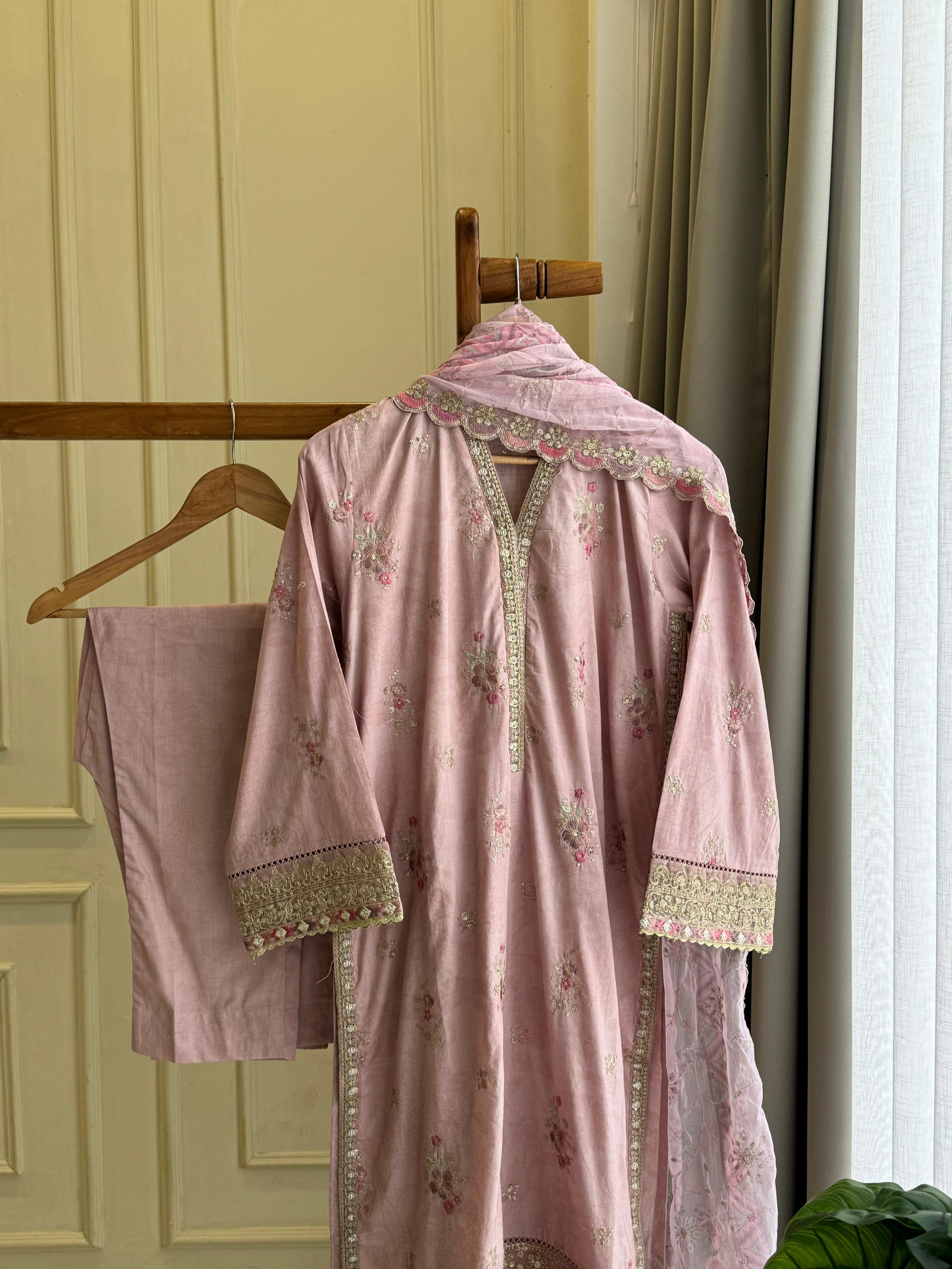 Premium Pure Lawn Embroidered Suit - 08