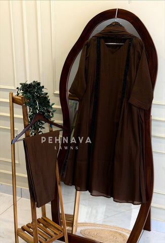 Brown hand worked Three Piece Suit 1677