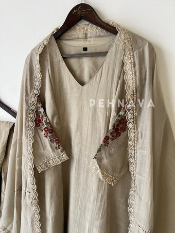 Lace Detailed Three-Piece Ensemble