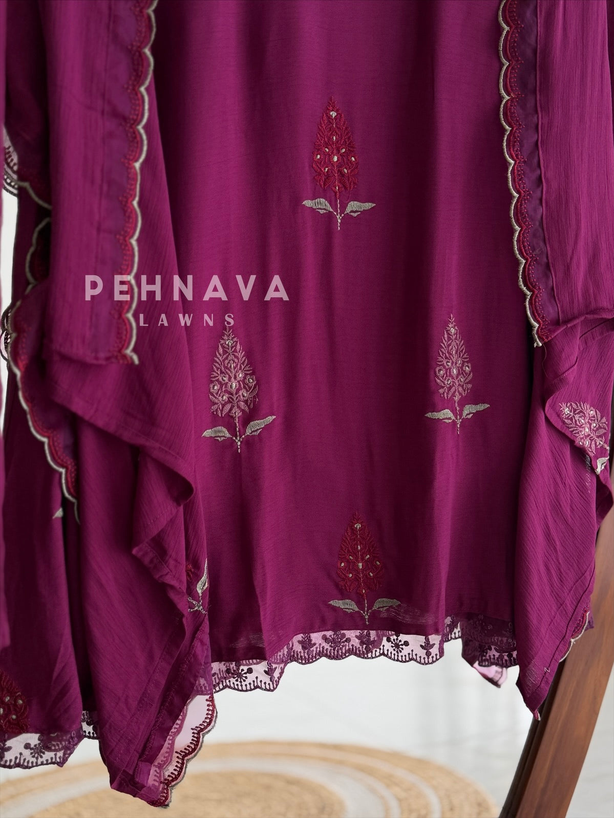 Crinkled Rayon Anarkali Set