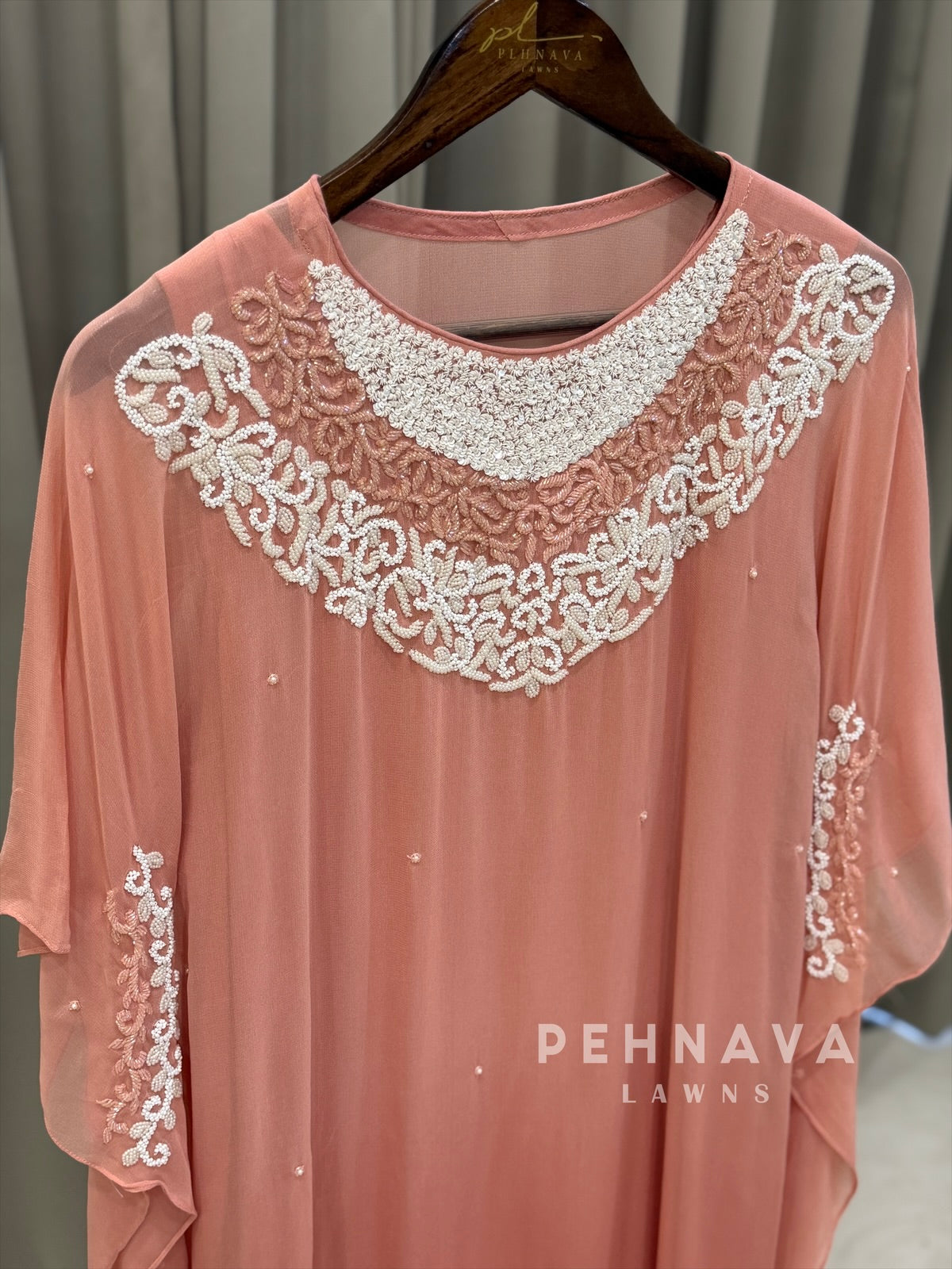 Pearl Embroidered Kaftan Set