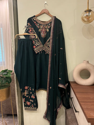 Comfy Rayon party wear with embroidered bottom 104