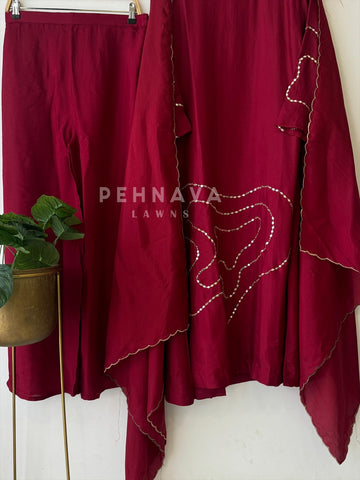 Mirror Work Silk Suit Set-3212