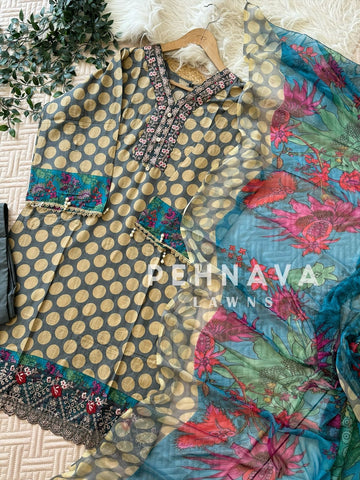 Printed Casual Cotton Suit-1290