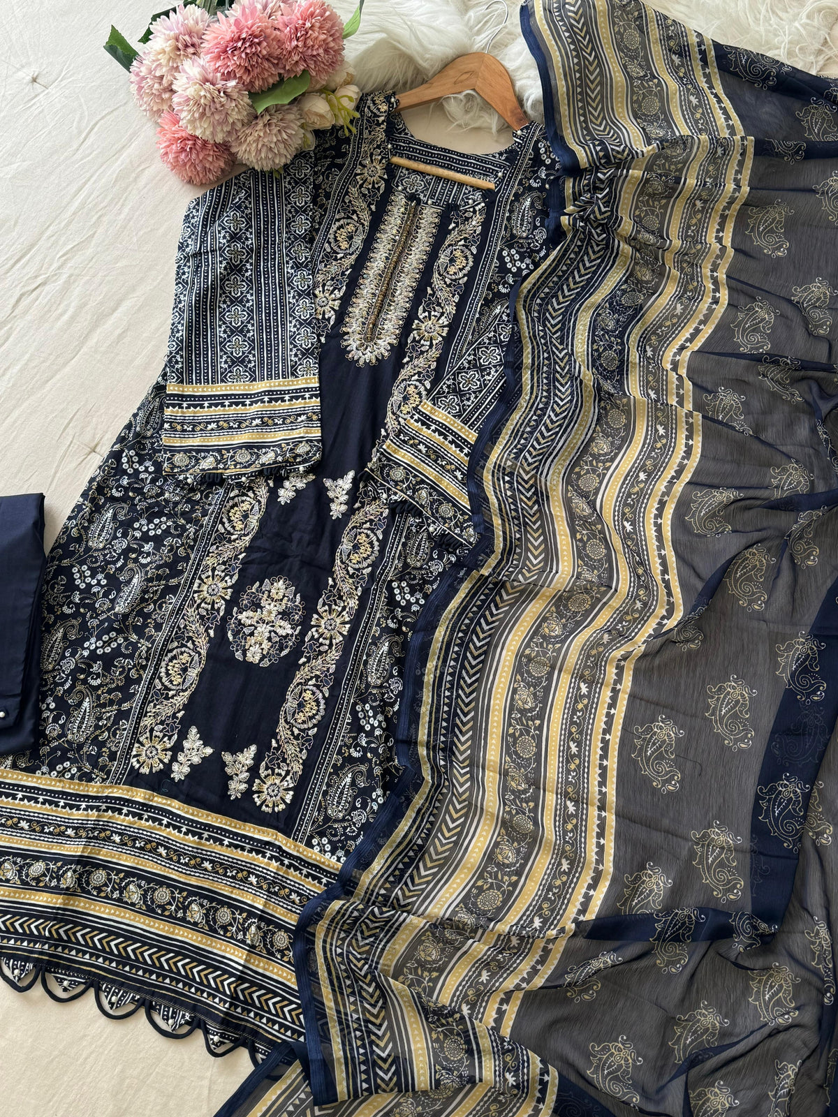 New Blue&Red Pakistani Suit