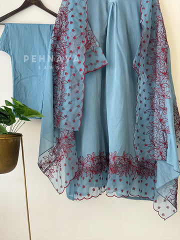 Organza Lace Chanderi Suit Set