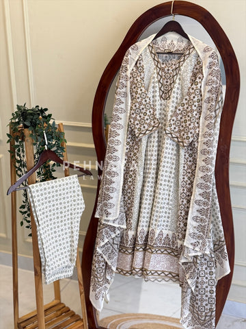 Block Print Flared Suit Set 11081-84