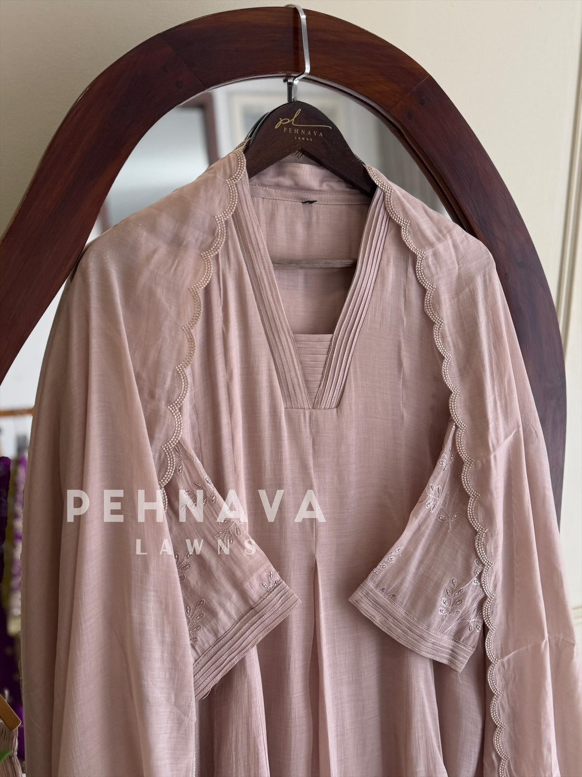 Pintuck V-Neck A-Line Suit Set