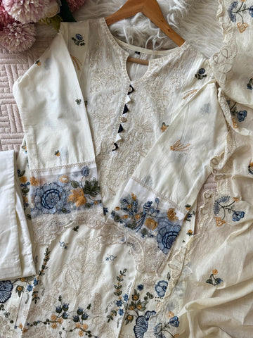 Cotton Embroidered Suit-2251