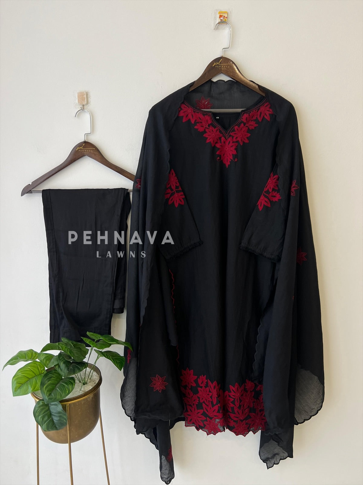 Embroidered Chanderi Suit