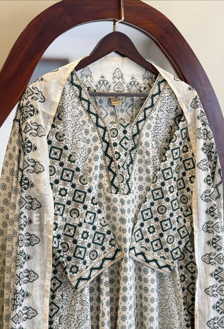 Block Print Flared Suit Set 11081-84