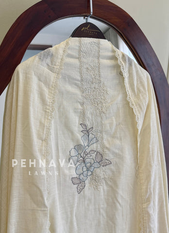 Floral Embroidered Linen Unstitched Suit-L105