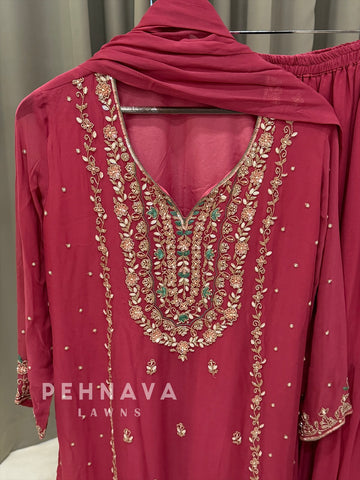 Premium Handworked Chiffon Suit-4326