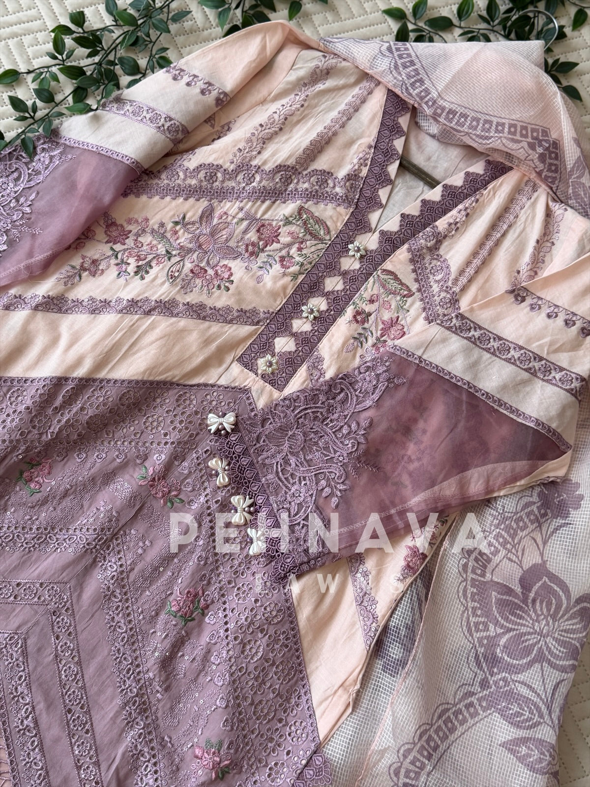 Floral Embroidered Three Piece Set 4563/66