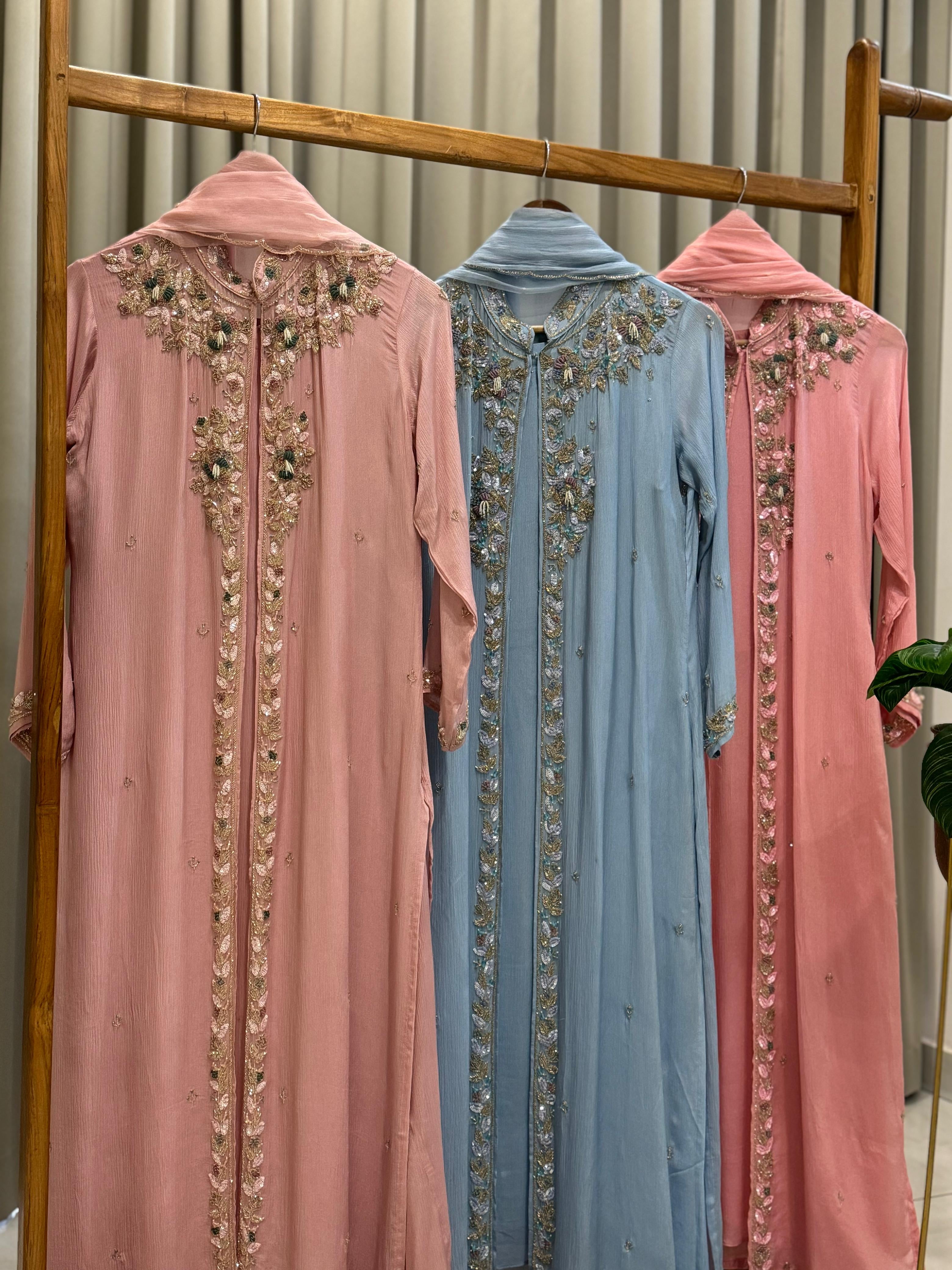 Premium Floral Handworked Jacket Dress