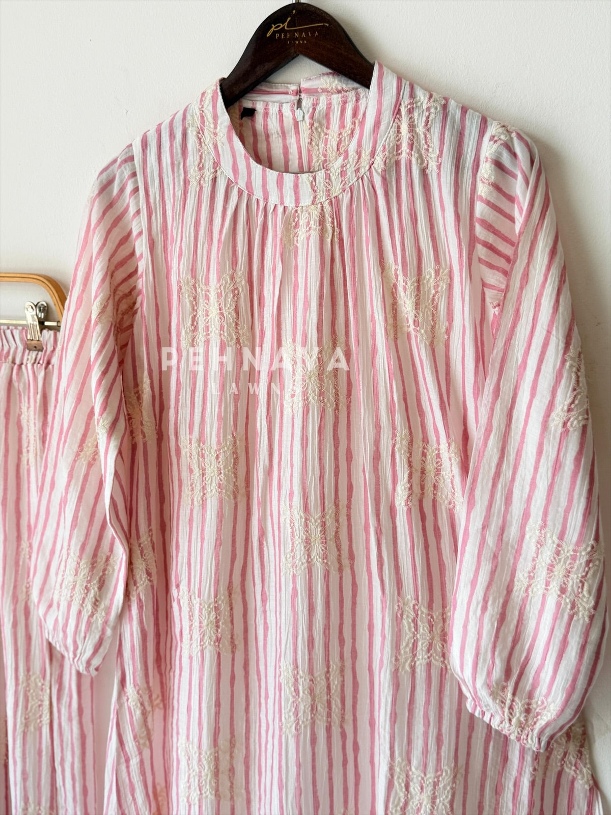 Stripe Embroidered Co-ord Set-4147 - Pehnava Lawns