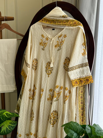 Floral pleated Anarkali Dress